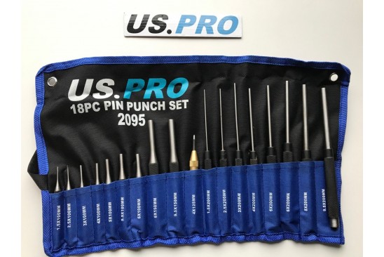 Doorslag / pendrijverset met automatische centerpons 18-delig